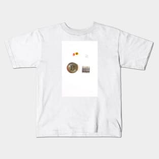 Bitcoin coin, money and gems. Concept of mining business, wealth, fortune, success Kids T-Shirt